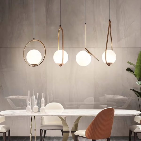 Nordic style bedroom chandelier restaurant simple modern glass creative porch light