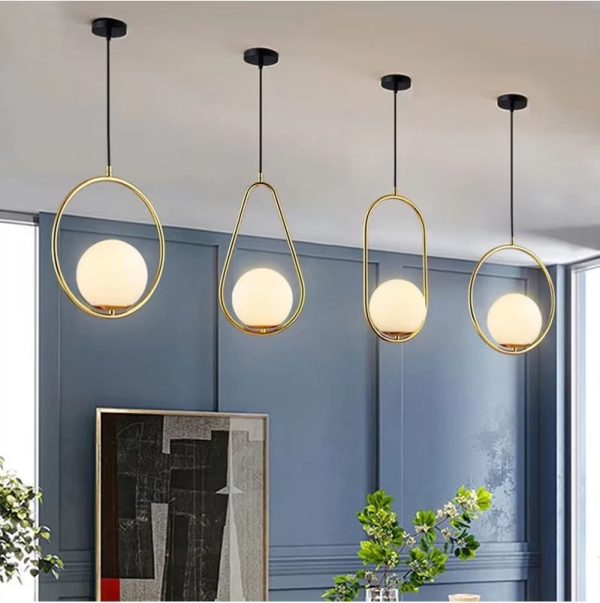Nordic style bedroom chandelier restaurant simple modern glass creative porch light