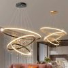 Hotel Circle Hanging Pendant Light 3 Ring Acrylic Luxury Led Chandelier