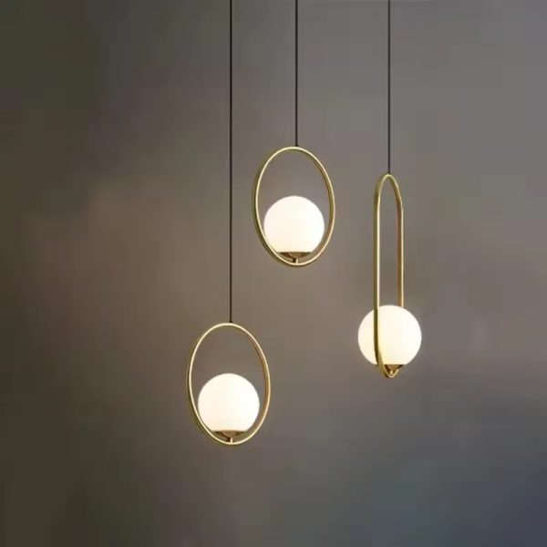 Nordic style bedroom chandelier restaurant simple modern glass creative porch light