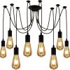 Modern Retro 6/8 Edison LED Bulbs Vintage Pendant Light Cafe Dining Office Bar