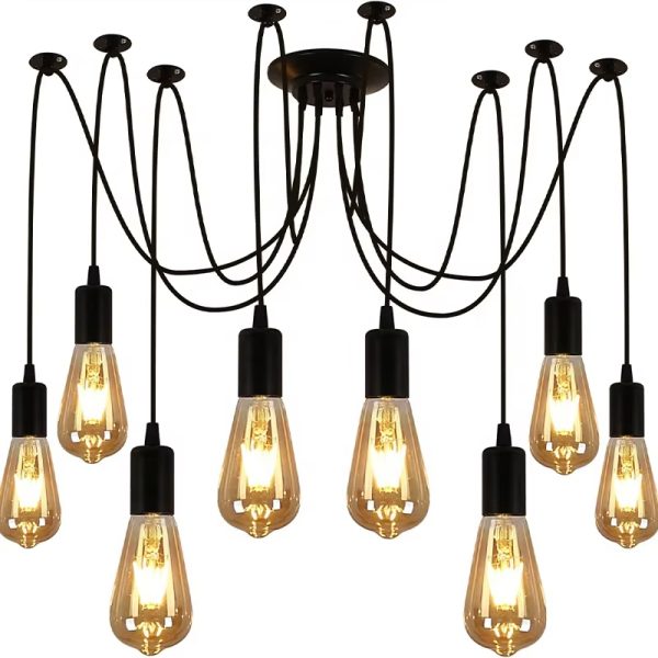 Modern Retro 6/8 Edison LED Bulbs Vintage Pendant Light Cafe Dining Office Bar