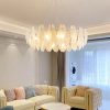 Modern Crystal Chandelier Feather Pendant Lamp Luxury Staircase Bedroom lamp