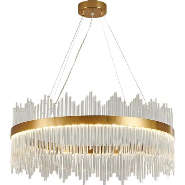 LED modern simple luxury crystal living room lamp glass round lamp