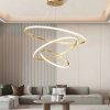 Hotel Circle Hanging Pendant Light 3 Ring Acrylic Luxury Led Chandelier