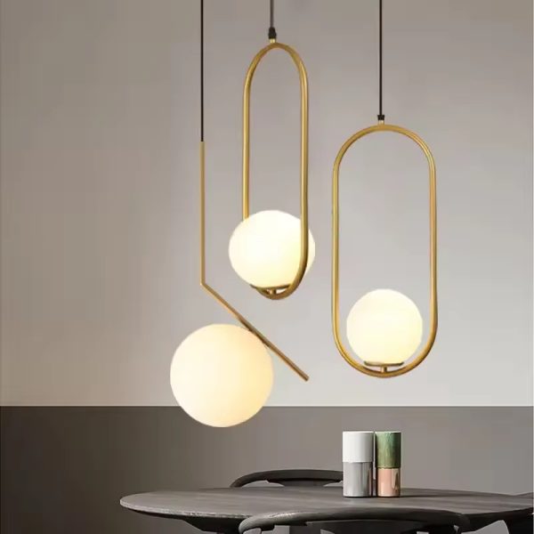 Nordic style bedroom chandelier restaurant simple modern glass creative porch light