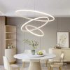Hotel Circle Hanging Pendant Light 3 Ring Acrylic Luxury Led Chandelier