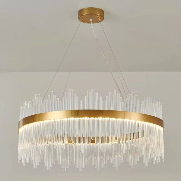 LED modern simple luxury crystal living room lamp glass round lamp