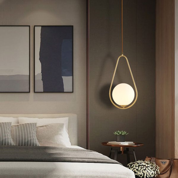 Nordic style bedroom chandelier restaurant simple modern glass creative porch light