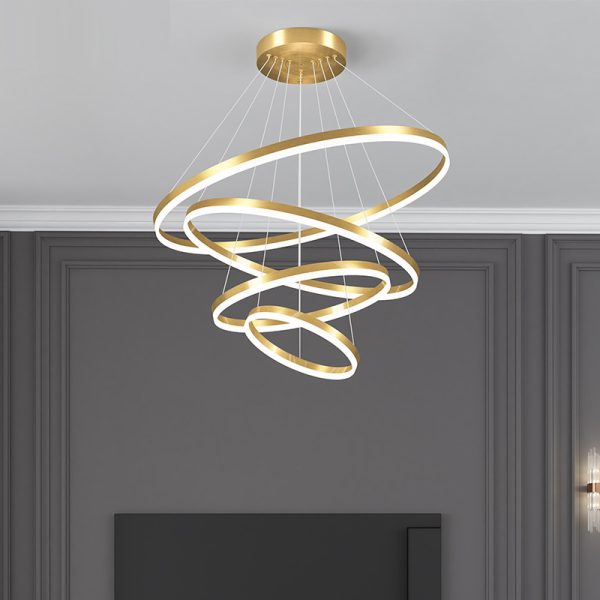 Home Decorative Modern Living Room Hanging 3 Ring Acrylic Pendant Light