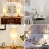 Private model wooden base fabric zipper switch bedside table lamp