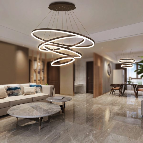 Home Decorative Modern Living Room Hanging 3 Ring Acrylic Pendant Light