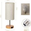 Wood base Dual USB touch three-speed dimming desk lamp