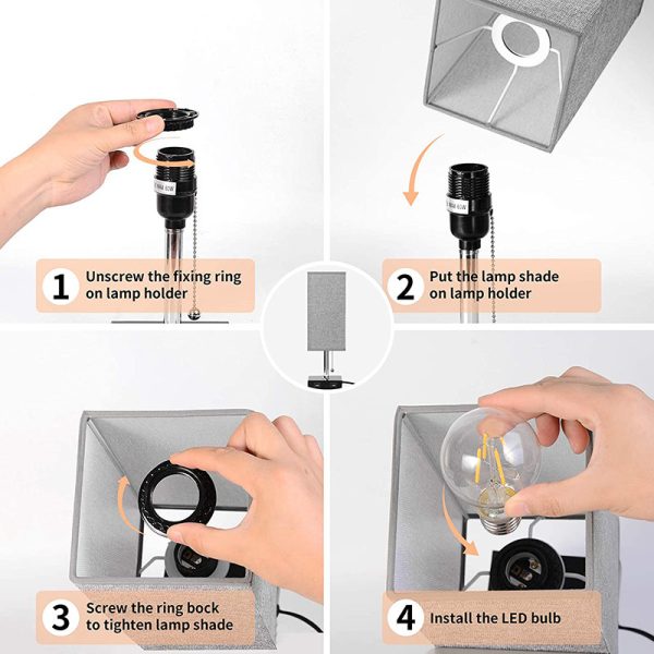USB mobile phone charging fabric table lamp living room bedroom bedside lamp