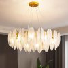 Modern Crystal Chandelier Feather Pendant Lamp Luxury Staircase Bedroom lamp