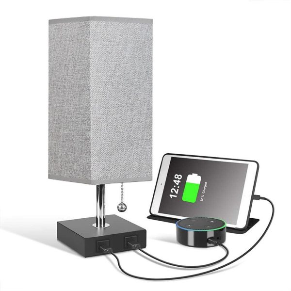 USB mobile phone charging fabric table lamp living room bedroom bedside lamp