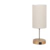 Private model wooden base fabric zipper switch bedside table lamp