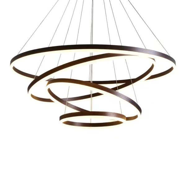 Home Decorative Modern Living Room Hanging 3 Ring Acrylic Pendant Light