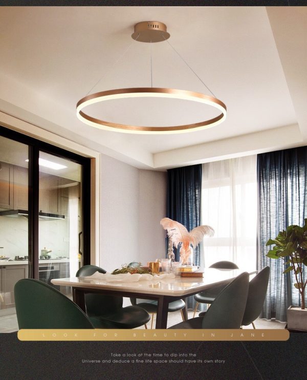 Home Decorative Modern Living Room Hanging 3 Ring Acrylic Pendant Light