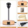 Wood base Dual USB touch three-speed dimming desk lamp
