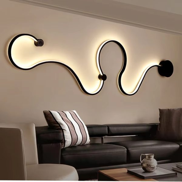 Nordic decorative living room bedroom interior snake wall light creative modern led wall lamp