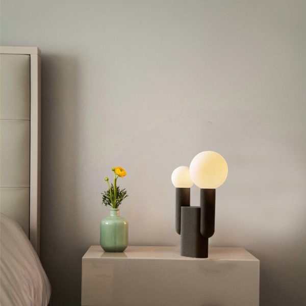 Nordic Desk Lamp Postmodern Creative Double Head Glass Ball Bedroom Bedside Desk Lamp
