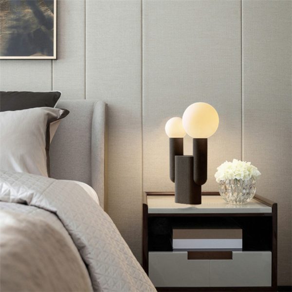 Nordic Desk Lamp Postmodern Creative Double Head Glass Ball Bedroom Bedside Desk Lamp